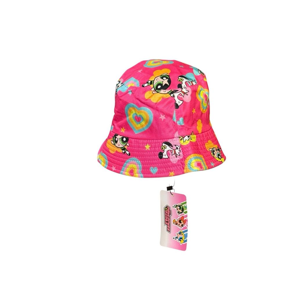 SHEIN X Power Puff Girls Adult Pink Bucket Hat New Blossom Bubbles Buttercup - Picture 3 of 9